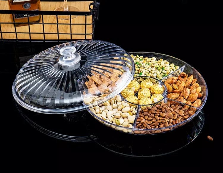 Modern Creative Crystal Dried Fruit Tray Grid with Cover, Transparent Dried Fruit Box, Acrylic Plate Fruit Basin Dry Candy Dish Modern Creative Crystal Dried Fruit Tray Grid with Cover, Transparent Dried Fruit Box, Acrylic Plate Fruit Basin Dry Candy Dish